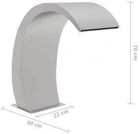 304-es rozsdamentes acél medenceszökőkút LED-ekkel 22x60x70 cm