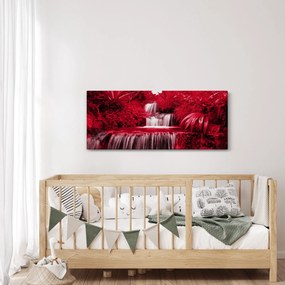 Kép - Indonéziai vízesések piros színben (120x50 cm)