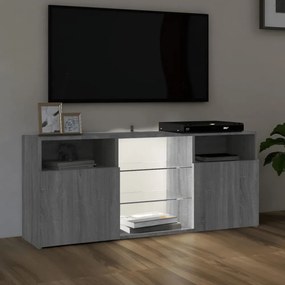 szürke sonoma színű LED-es TV-szekrény 120 x 30 x 50 cm
