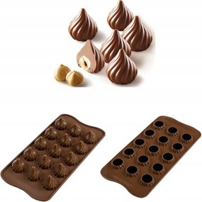 Szilikon öntőforma Silikomart Flame 3D – 15 aljzat csokoládék és pralinék számára