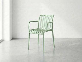 Műanyag szék TREGO karfákkal, zöld