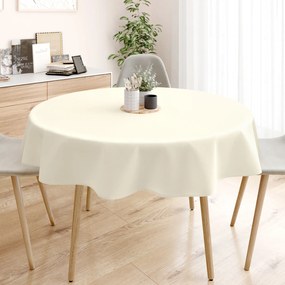 Goldea dekoratív asztalterítő rongo deluxe - krémszínű, szatén fényű - kör alakú Ø 120 cm