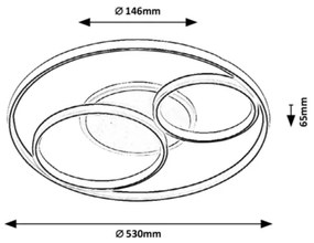 Rabalux - LED Dimmelhető mennyezeti lámpa LED/50W/230V 3000-6000K + távirányító