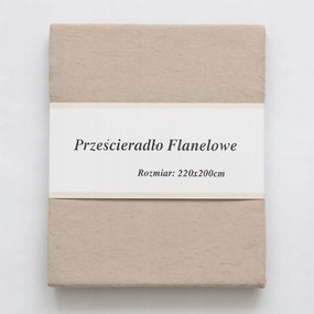 Flanel lepedő Bézs Gumis 220x200 Flanel Bézs