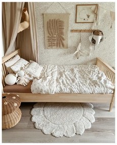 Krémszínű mosható kézi szövésű pamut gyerek szőnyeg ø110 cm Gabrielle – Nattiot