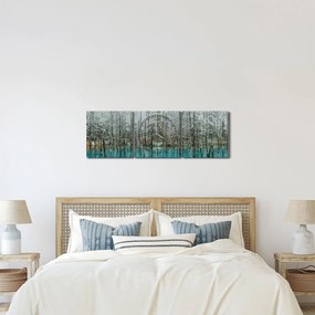 Kép - Türkiz tó, Biei, Japán (órával) (90x30 cm)