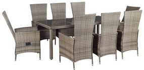 Juskys Rattan szett Rimini Plus - szürke