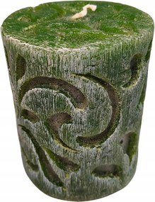 Pillar gyertya barázdált 100x70 zöld