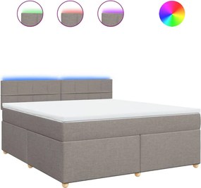 vidaXL tópszínű szövet rugós ágy matraccal 180 x 200 cm