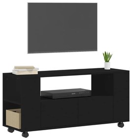 fekete szerelt fa TV-szekrény 102x34,5x43 cm