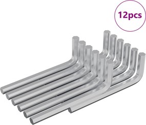 vidaXL Hatos Kulcs 12 pcs Ezüst 32 x 86 mm Acél