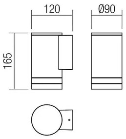 Redo 90517 - Kültéri fali lámpa CARGO 1xGU10/28W/230V IP54 antracit