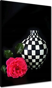 Vászonkép 70x100 Kockás váza