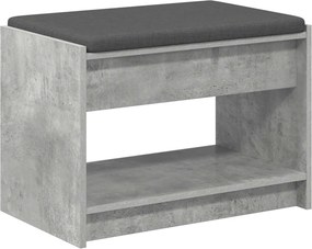 vidaXL Előtér pad Beton Szürke 63 x 38 x 45 cm Műanyag Fa és Szövet