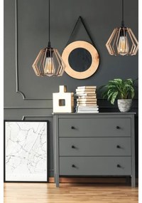 Csillár zsinóron BERGO 1xE27/60W/230V fekete