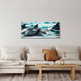 Kép - Delfinek az óceánban (120x50 cm)