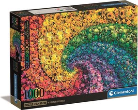 Színes virágok Whirl 1000 db-os Compact puzzle Clementoni
