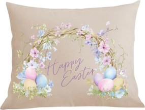 Párna párnahuzat Dekoráció Húsvéti koszorú húsvéti tojásokkal Happy Easter