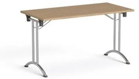 Összecsukható tárgyalóasztal, behajtható fémlábakkal, 130x65 cm, MAYAH Freedom SV-93, kőris (IBXA93K)