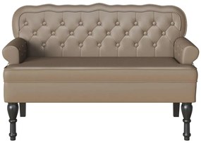 vidaXL Chesterfield Pad Cappuccino 119.5 x 64.5 x 75 cm Műbőr