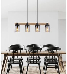 Brilagi - Kábeles függőlámpa VISTA 4xE27/60W/230V tölgy