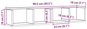 CD Falipolc Fekete Tölgy 100x18x18 cm Mérnöki Fa