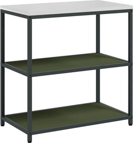 vidaXL Konyhai Tárolás polcokkal Olajzöld 60 x 50 x 92 cm Acél