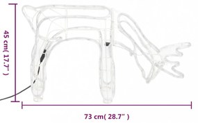 2 db meleg fehér karácsonyi rénszarvas forma 73 x 31 x 45 cm