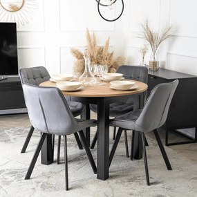 Étkezőgarnitúra 4 db. Szürke Rick székkel. Bővíthető asztal HARRY 102-142 cm