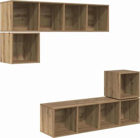 vidaXL TV szekrény garnitúra 4 pcs Artisan tölgy Faanyag