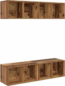 vidaXL TV szekrény garnitúra 4 pcs Öreg fa 37 x 37 x 72 cm Faanyag