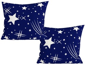 2 db mikroszálas díszpárnahuzat szett, NIGHT SKY 45x45 cm, kék