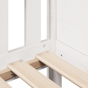 fehér tömör fenyőfa házikó gyerekágykeret 90 x 200 cm