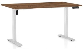 OfficeTech B állítható magasságú asztal, 120 x 80 cm, fehér alap, silverjack tölgy