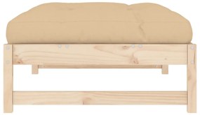 tömör fenyőfa kerti lábzsámoly párnával 120x80 cm