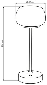 LED Dimmelhető érintős asztali lámpa RIMINI LED/2W/5V USB 2000 mAh fekete/fehér