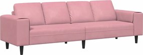 vidaXL Nappali Kanapé Rózsaszín 250 x 77 x 76 cm