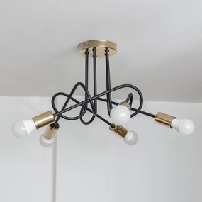 Felületre szerelhető csillár OXFORD 5xE27/15W/230V arany/fekete