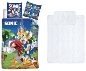Sonic a sündisznó gyerek, ovis ágyneműhuzat és paplan/párna szett 100x135 cm 40x60 cm