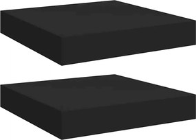 vidaXL 2 db fekete MDF lebegő fali polc 23 x 23,5 x 3,8 cm