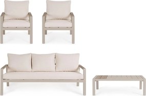 Bézs alumínium ötszemélyes kerti lounge szett Elna – Bizzotto