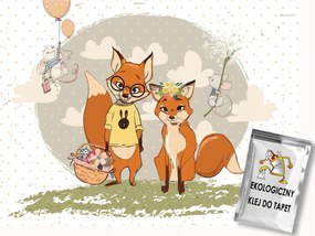 Fotótapéta Flizelina Gyerekek Állatok Róka Egér Barátság Játék 200x140 ragasztó