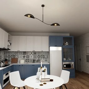 Csillár rúdon LOTUS 2xE14/10W/230V fekete/arany