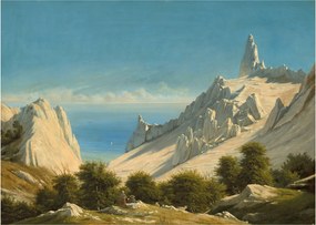 Üveg kép - Georg Emil Libert, View of Sommerspiret, the Cliffs of Møn, reprodukciók (70x50 cm)
