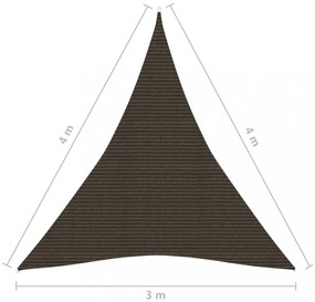 barna HDPE napvitorla 160 g/m² 3 x 4 x 4 m