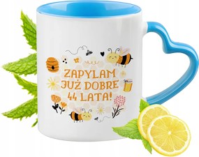 Születésnap 44 44-es 44-es Kék Bögre Szív Alakú Füllel Ajándék