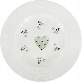 Croft Adventi bogyós porcelán desszertes tányér 20.5cm, zöld/piros