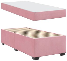 Ágykeret matraccal matracmal Rózsaszín 90 x 190 cm Bársony