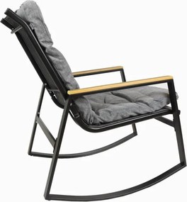 Hintaszék acél párnázott párnákkal 2 db szürke