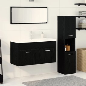 Fürdőszobai bútorkészlet 4 pcs Fekete tölgy 90 x 38.5 x 46 cm